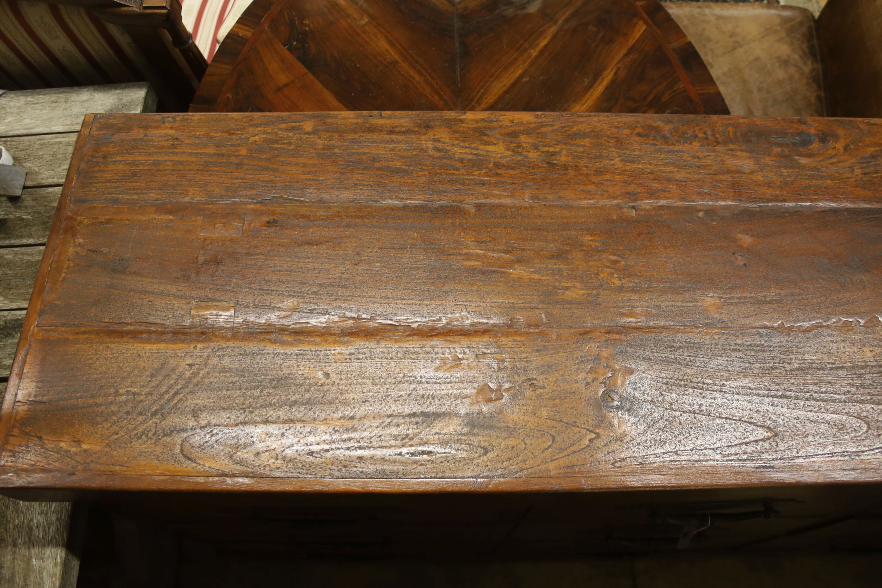A modern hardwood nine-drawer chest, width 158cm, depth 46cm, height 91cm